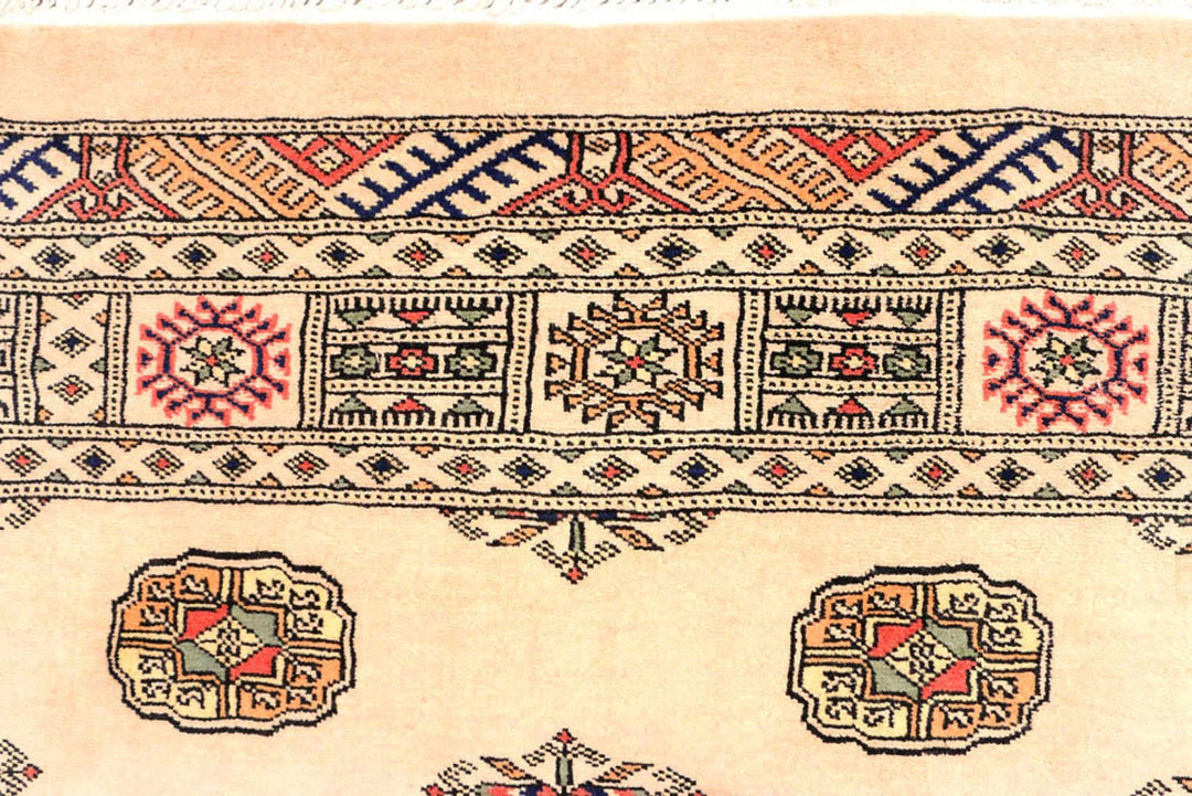 Brown Pakistani Bokhara Rug 4' 1" x 6' 1" Hand-Knotted | No. QA93302