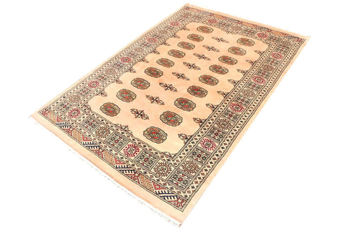 Brown Pakistani Bokhara Rug 4' 1" x 6' 1" Hand-Knotted | No. QA93302