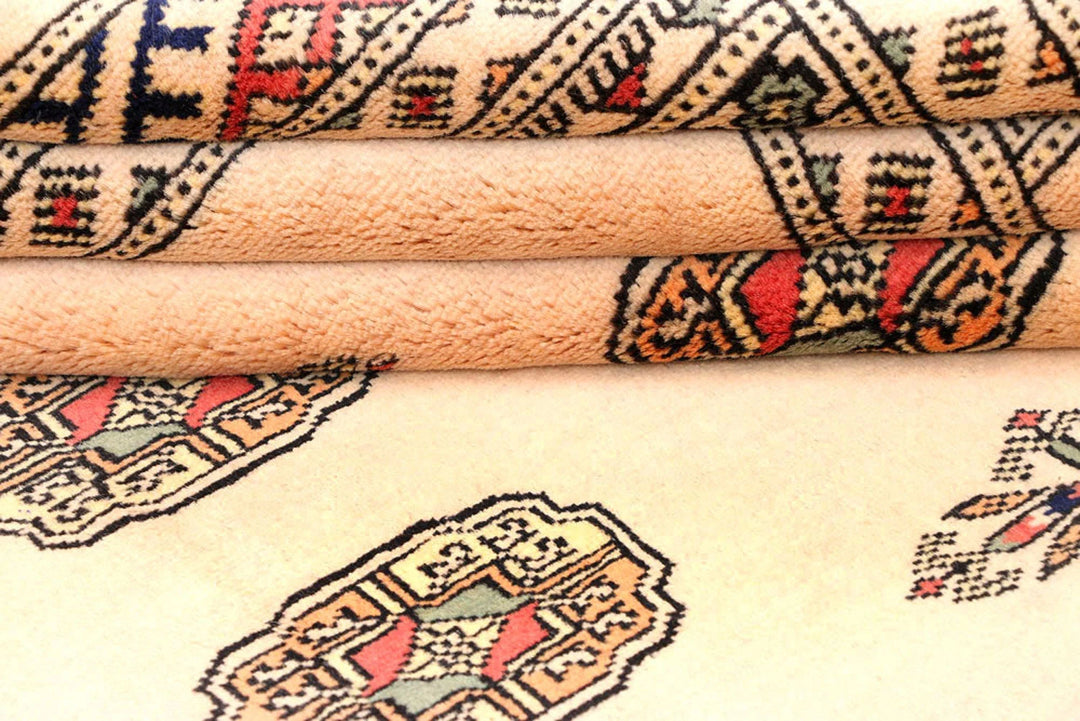 Brown Pakistani Bokhara Rug 4' 1" x 6' 1" Hand-Knotted | No. QA93302