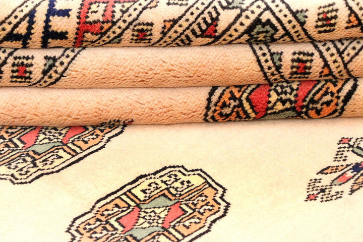 Brown Pakistani Bokhara Rug 4' 1" x 6' 1" Hand-Knotted | No. QA93302