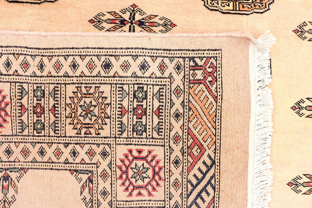 Brown Pakistani Bokhara Rug 4' 1" x 6' 1" Hand-Knotted | No. QA93302