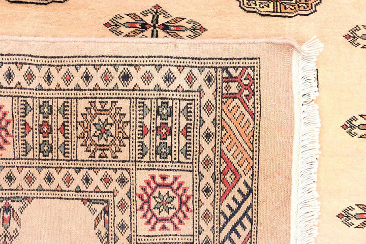 Brown Pakistani Bokhara Rug 4' 1" x 6' 1" Hand-Knotted | No. QA93302