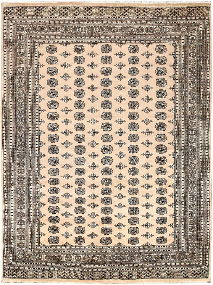 Brown Pakistani Bokhara Rug 8' 11" x 12' 1" Hand-Knotted | No. QA93333