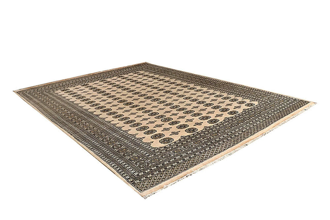 Brown Pakistani Bokhara Rug 8' 11" x 12' 1" Hand-Knotted | No. QA93333