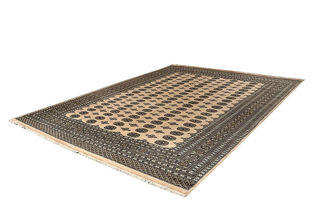 Brown Pakistani Bokhara Rug 8' 11" x 12' 1" Hand-Knotted | No. QA93333