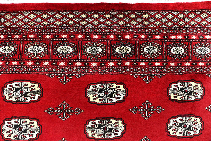 Red Bokhara Rug 5' 11" x 8' 10" Hand-Knotted | No. QA93463