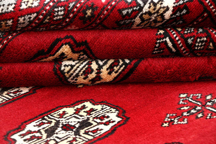 Red Bokhara Rug 5' 11" x 8' 10" Hand-Knotted | No. QA93463