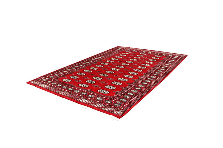 Red Bokhara Rug 5' 11" x 8' 10" Hand-Knotted | No. QA93463