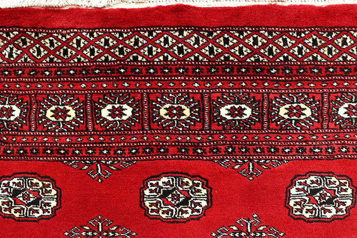 Red Bokhara Rug 6' x 9' 5" Hand-Knotted | No. QA93505