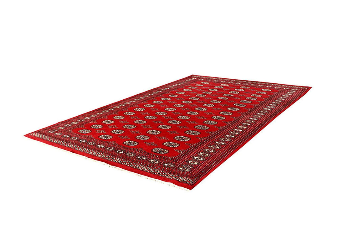 Red Bokhara Rug 6' x 9' 5" Hand-Knotted | No. QA93505