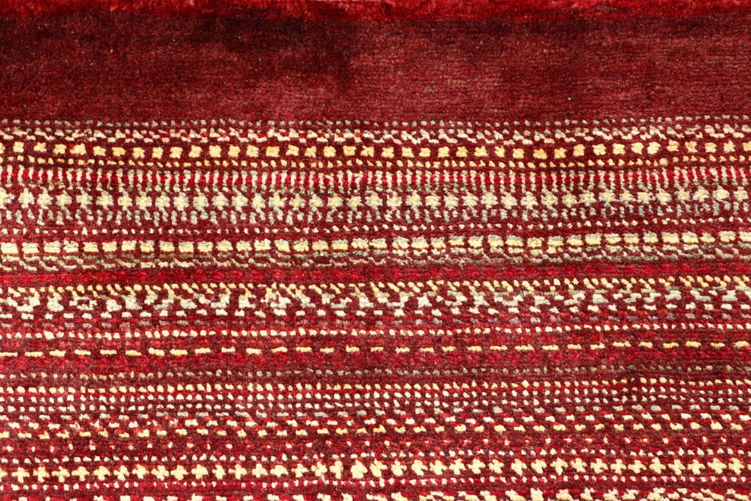 Multi-Colored Pakistani Gabbeh Rug 4' 1" x 6' 1" Hand-Knotted | No. QA93552