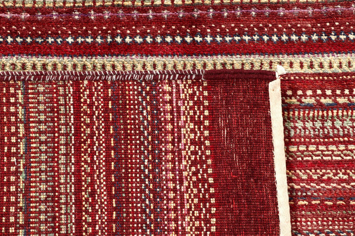 Multi-Colored Pakistani Gabbeh Rug 4' 1" x 6' 1" Hand-Knotted | No. QA93552