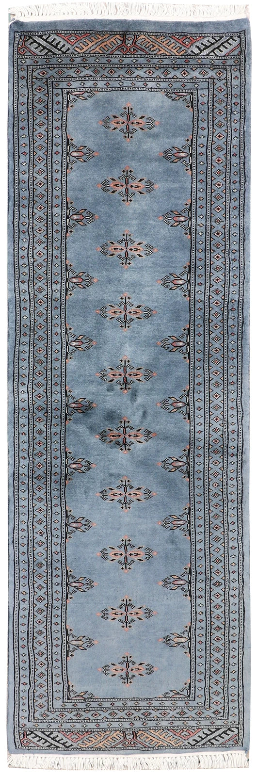 Grey Pakistani Butterfly Rug 2' x 6' Hand-Knotted | No. QA93553