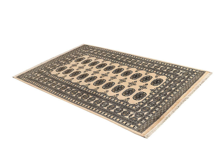 Brown Pakistani Bokhara Rug 4' 2" x 6' 5" Hand-Knotted | No. QA93619