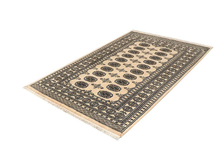 Brown Pakistani Bokhara Rug 4' 2" x 6' 5" Hand-Knotted | No. QA93619