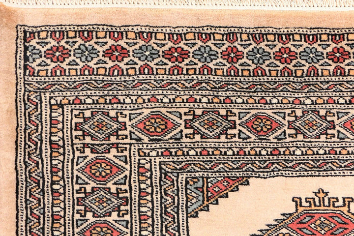 Brown Pakistani Jaldar Rug 3' 3" x 5' 7" Hand-Knotted | No. QA93642