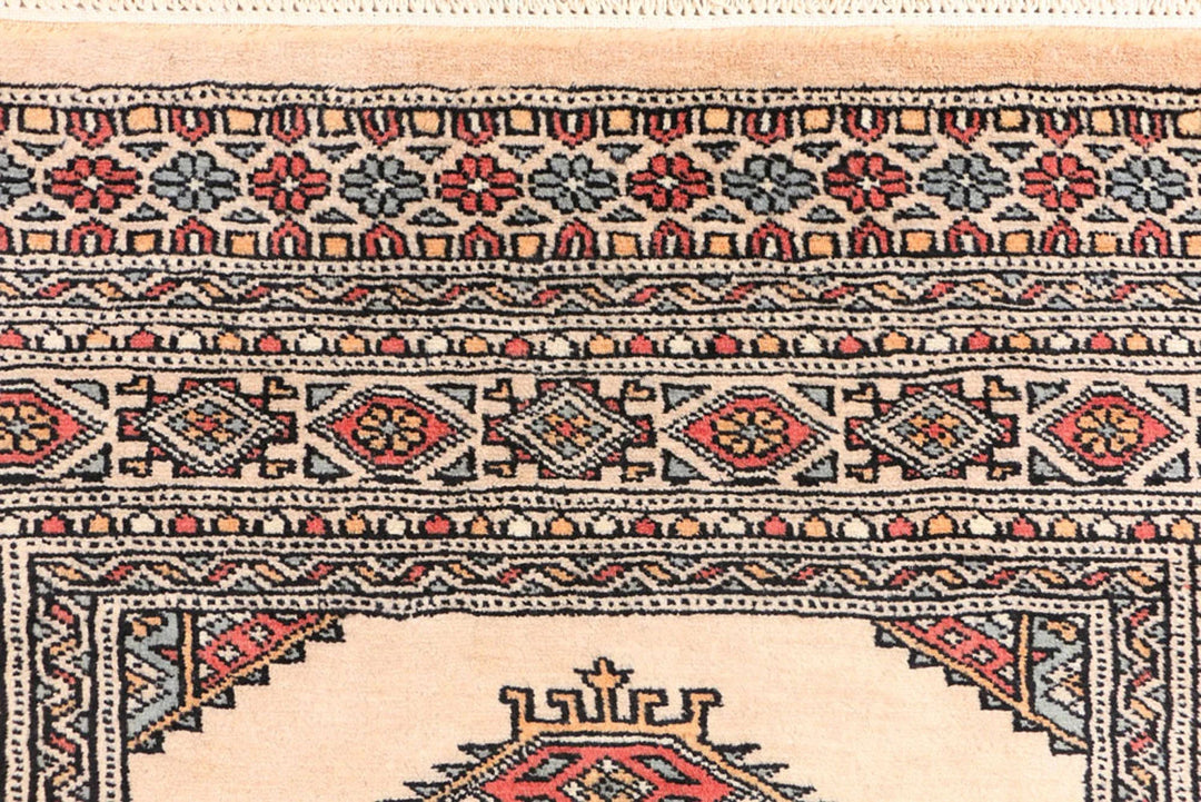 Brown Pakistani Jaldar Rug 3' 3" x 5' 7" Hand-Knotted | No. QA93642