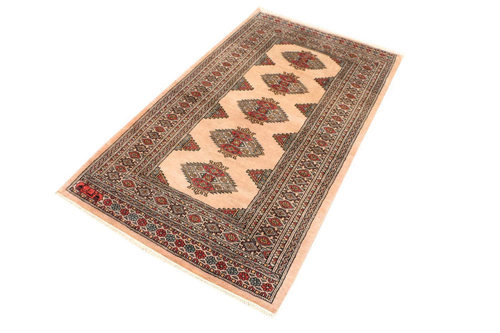 Brown Pakistani Jaldar Rug 3' 3" x 5' 7" Hand-Knotted | No. QA93642