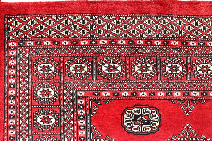 Red Bokhara Rug 5' 7" x 8' 2" Hand-Knotted | No. QA93797