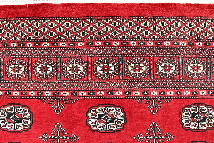 Red Bokhara Rug 5' 7" x 8' 2" Hand-Knotted | No. QA93797