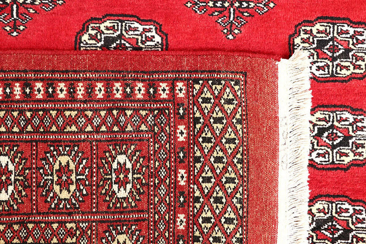 Red Bokhara Rug 5' 7" x 8' 2" Hand-Knotted | No. QA93797