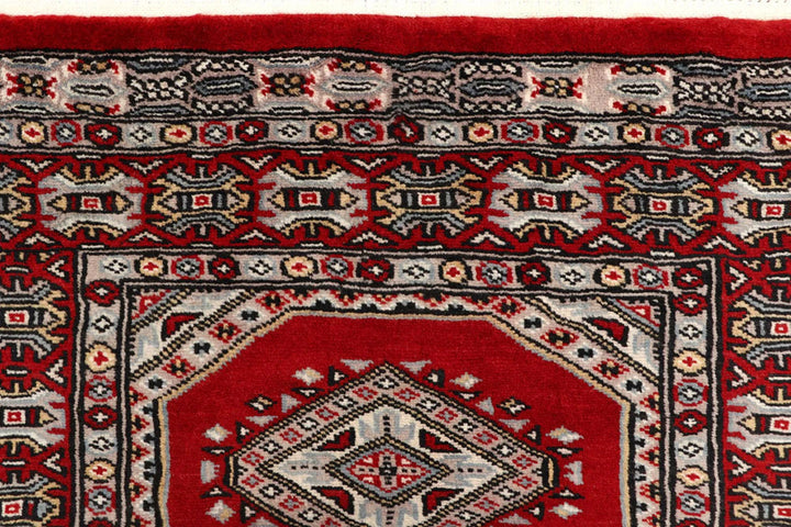 Red Pakistani Jaldar Rug 2' 4" x 9' 1" Hand-Knotted | No. QA93862