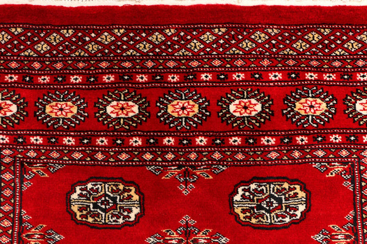 Red Bokhara Rug 4' 2" x 5' 9" Hand-Knotted | No. QA93866