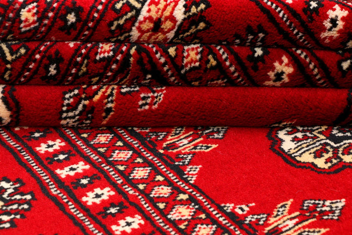 Red Bokhara Rug 4' 2" x 5' 9" Hand-Knotted | No. QA93866