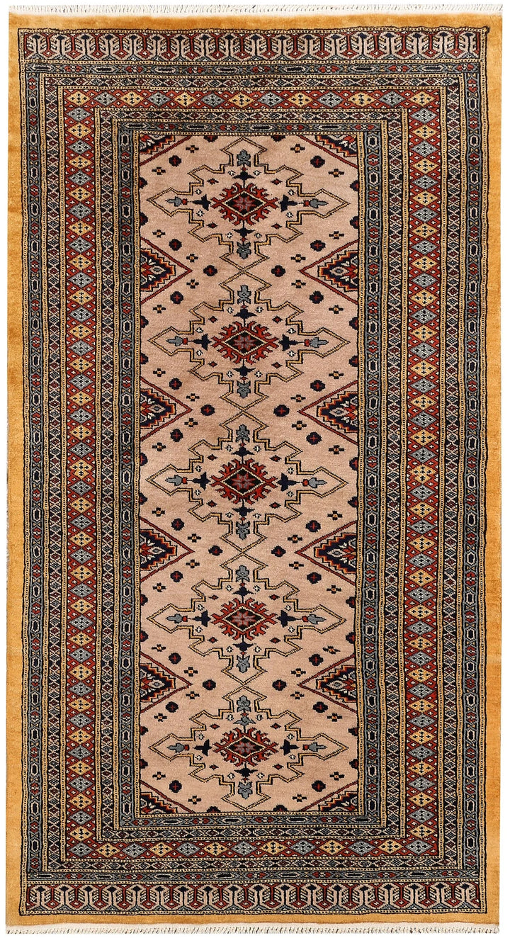 Brown Pakistani Jaldar Rug 3' 1" x 5' 8" Hand-Knotted | No. QA93896
