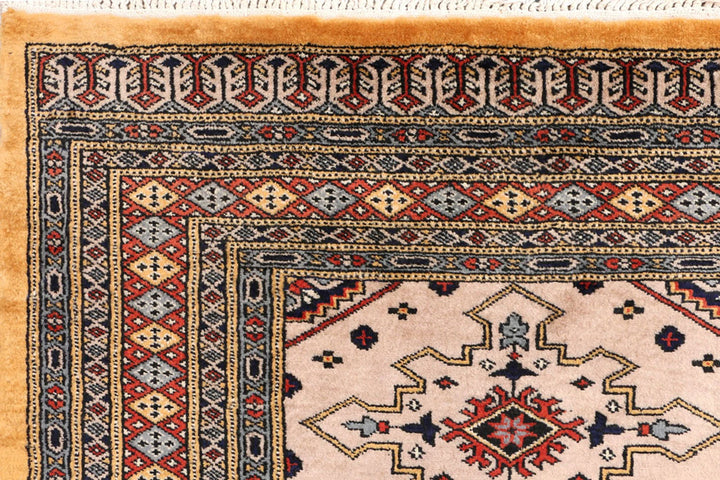 Brown Pakistani Jaldar Rug 3' 1" x 5' 8" Hand-Knotted | No. QA93896