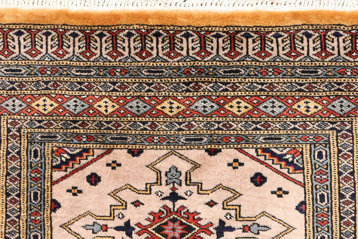 Brown Pakistani Jaldar Rug 3' 1" x 5' 8" Hand-Knotted | No. QA93896