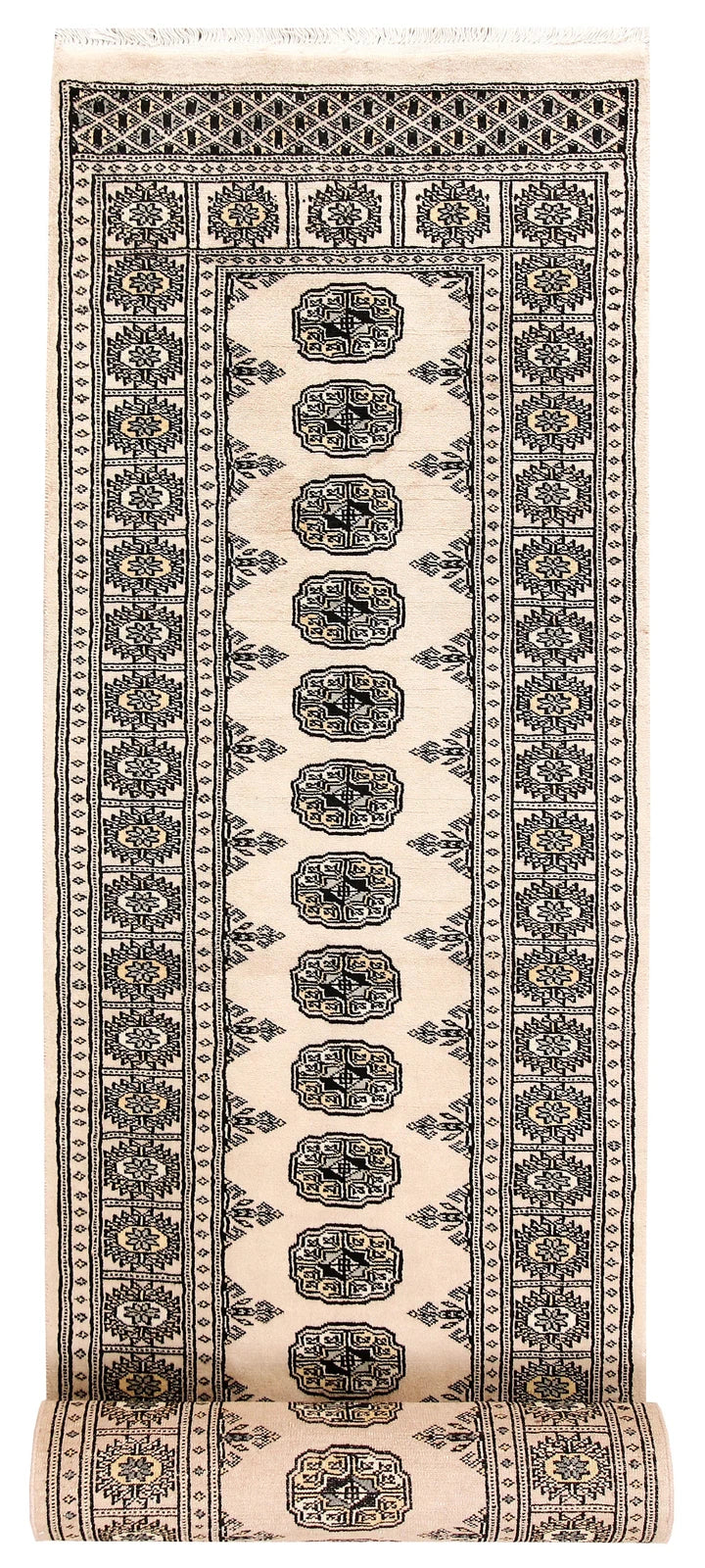 Brown Bokhara Rug 2' 6" x 14' 1" Hand-Knotted | No. QA94036