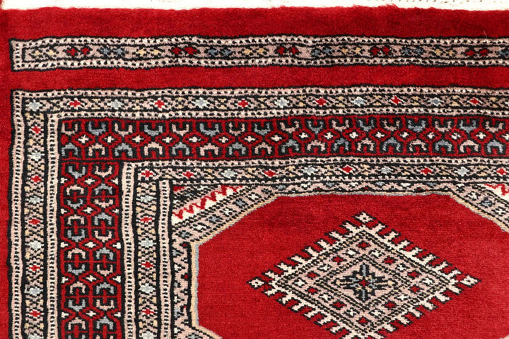 Red Pakistani Jaldar Rug 2' 4" x 8' 11" Hand-Knotted | No. QA94355