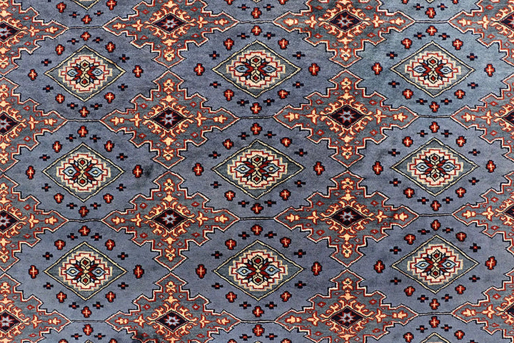 Silver Pakistani Jaldar Rug 8' 2" x 10' 7" Hand-Knotted | No. QA94430