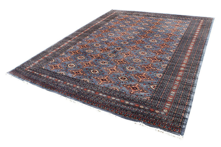 Silver Pakistani Jaldar Rug 8' 2" x 10' 7" Hand-Knotted | No. QA94430