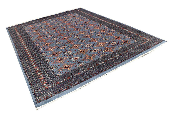 Silver Pakistani Jaldar Rug 8' 2" x 10' 7" Hand-Knotted | No. QA94430