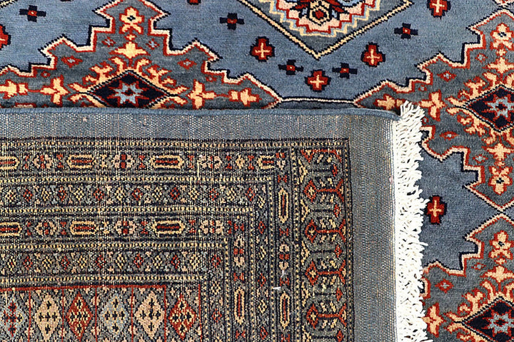 Silver Pakistani Jaldar Rug 8' 2" x 10' 7" Hand-Knotted | No. QA94430