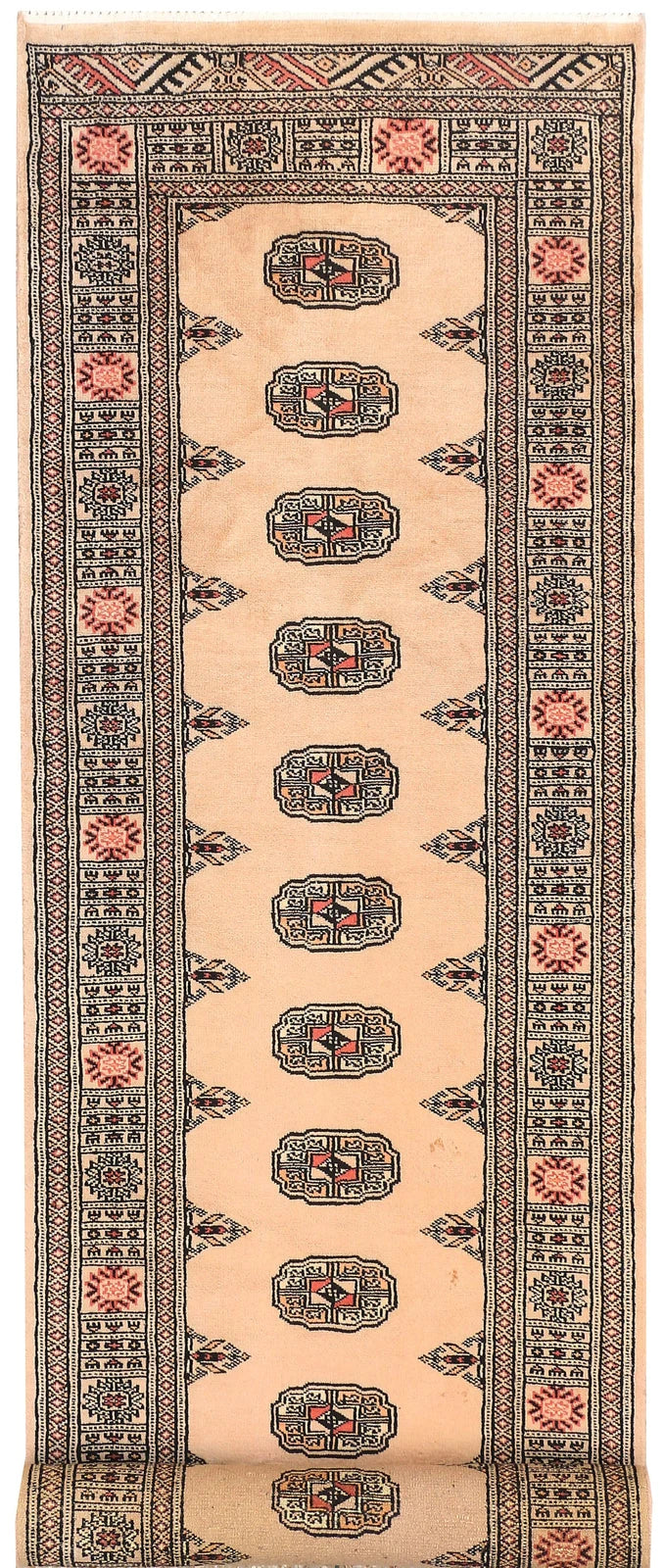 Wheat Pakistani Bokhara Runner 2' 6" x 9' 10" Hand-Knotted | No. QA94576