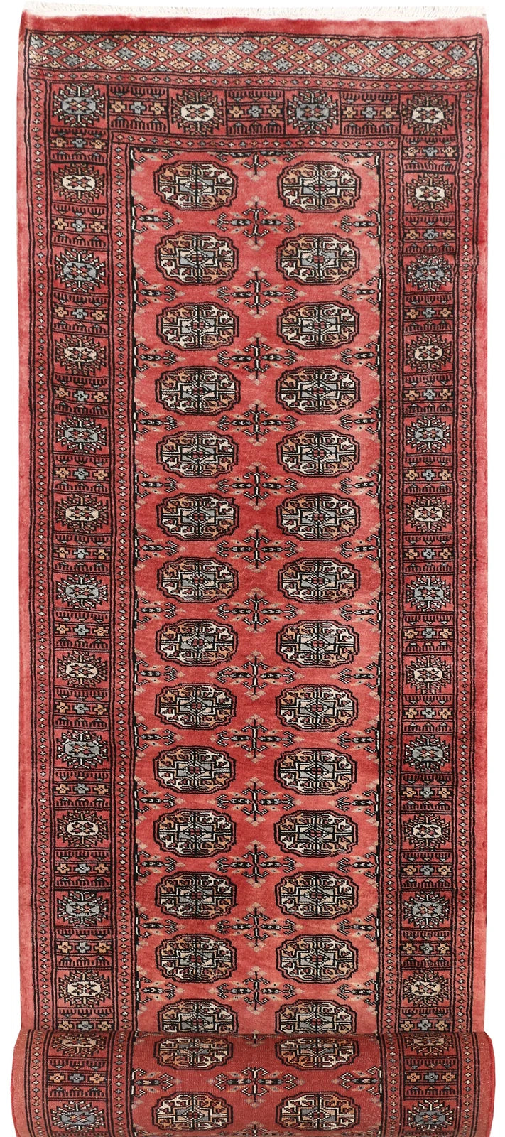 Red Bokhara Rug 2' 7" x 12' 1" Hand-Knotted | No. QA94872