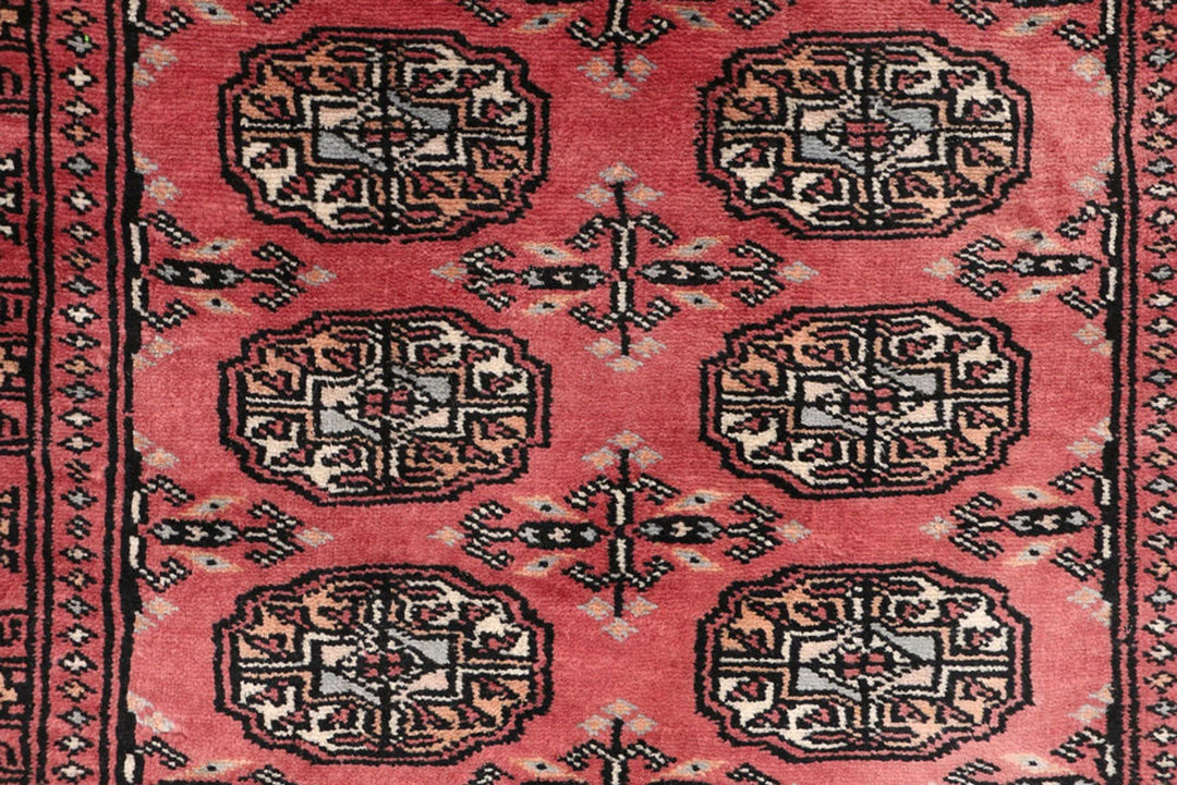 Red Bokhara Rug 2' 7" x 12' 1" Hand-Knotted | No. QA94872
