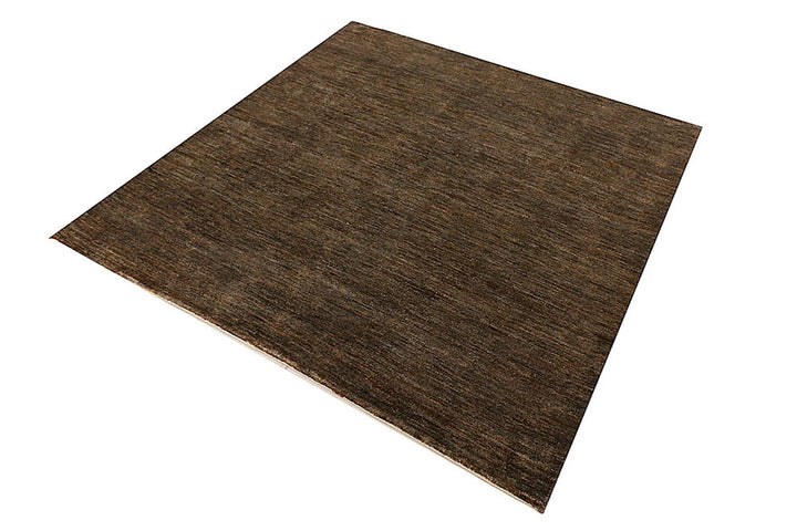 Saddle Brown Pakistani Gabbeh Rug 5' 2" x 5' 2" Hand-Knotted | No. QA94953