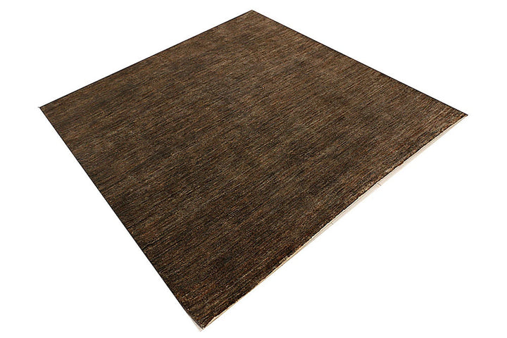 Saddle Brown Pakistani Gabbeh Rug 5' 2" x 5' 2" Hand-Knotted | No. QA94953