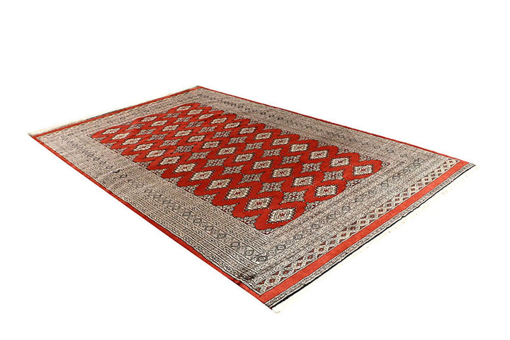 Tomato Pakistani Jaldar Rug 6' 1" x 10' Hand-Knotted | No. QA94982