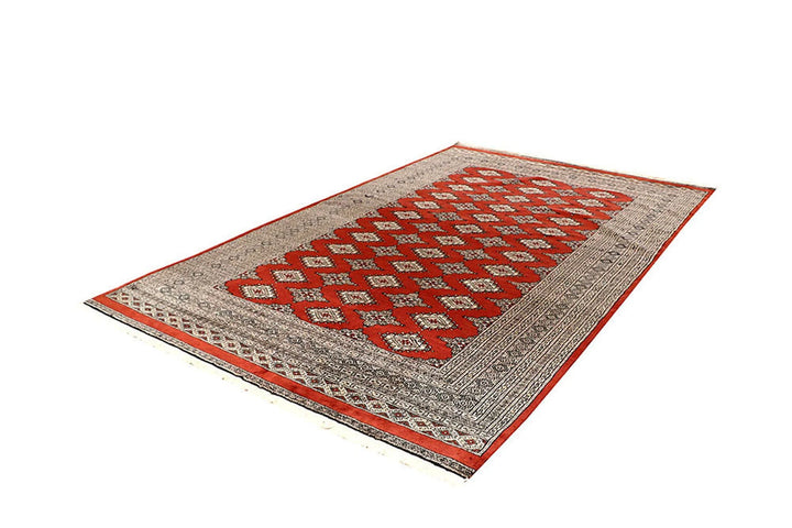 Tomato Pakistani Jaldar Rug 6' 1" x 10' Hand-Knotted | No. QA94982