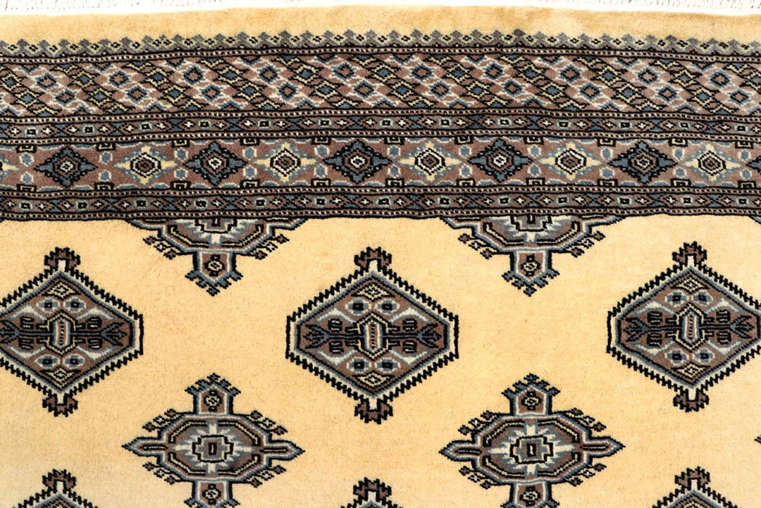 Yellow Pakistani Jaldar Rug 5' 2" x 8' 5" Hand-Knotted | No. QA95135