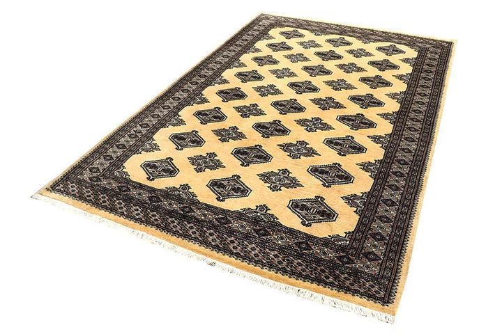 Yellow Pakistani Jaldar Rug 5' 2" x 8' 5" Hand-Knotted | No. QA95135