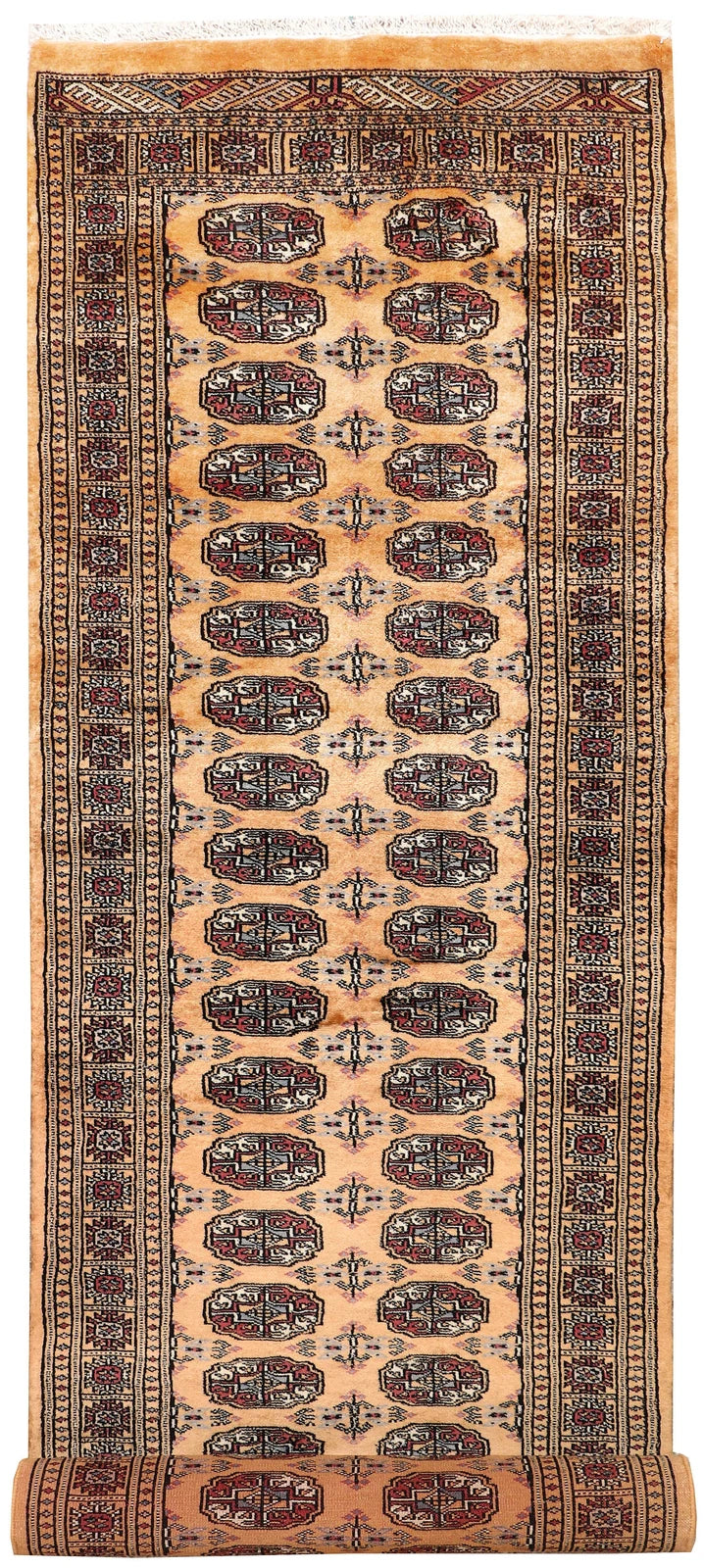 White Pakistani Bokhara Rug 2' 8" x 9' 5" Hand-Knotted | No. QA95160