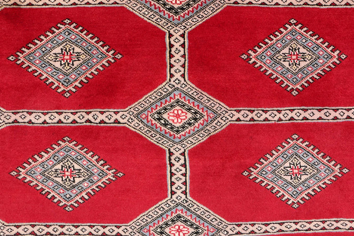 Firebrick Pakistani Jaldar Rug 6' 9" x 10' 6" Hand-Knotted | No. QA95382