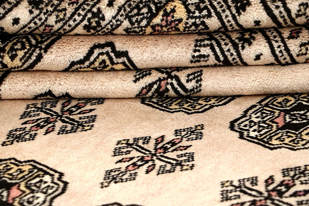 Brown Pakistani Bokhara Rug 9' 1" x 12' 2" Hand-Knotted | No. QA95536