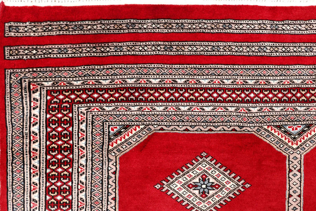 Red Jaldar Rug 4' 6" x 7' 3" Hand-Knotted | No. QA95573